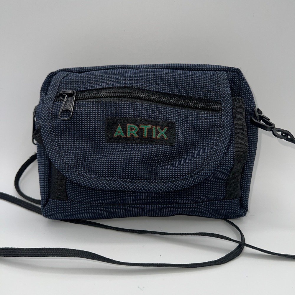 Vintage Artix Blue  Crossbody Bag Belt Loop Travel Utility Pouch Small
